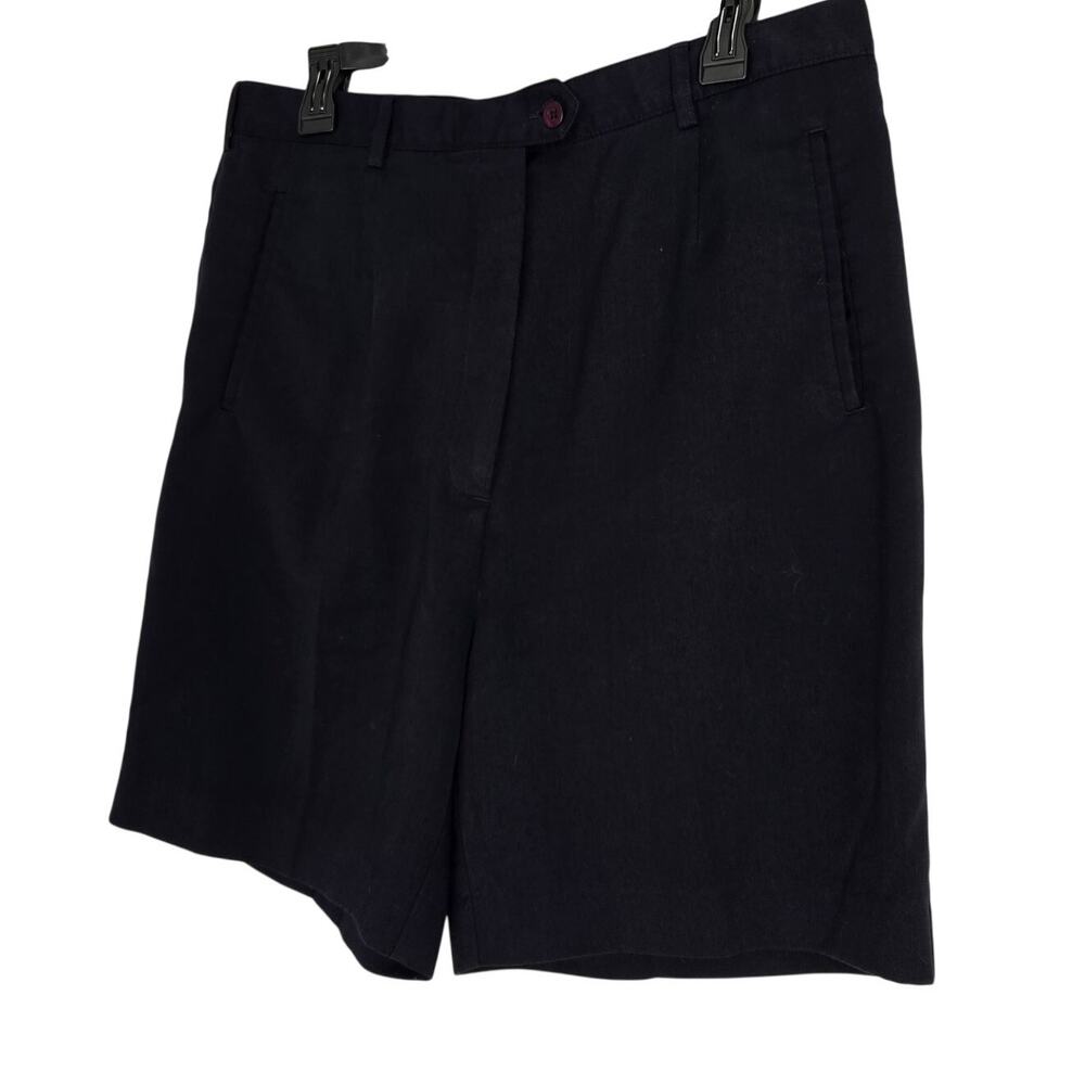 Navy Blue Tailored Bermuda Shorts Golf Walking Corporate Chic Career Mom Size 14